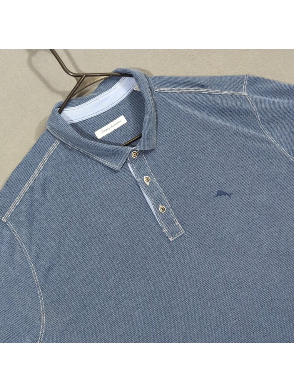 Tommy Bahama Polo Shirt Men's 3XLT Blue Tencel Modal Bend Short Sleeve